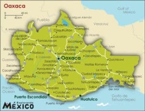 How to get from Oaxaca City to Puerto Escondido. Map of Oaxaca!