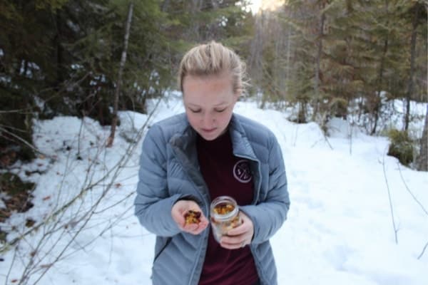 An eco friendly travel tip is to pack your snacks in reusable containers.