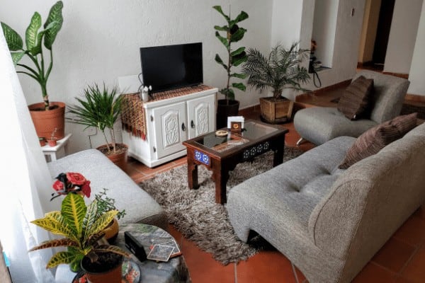 Living room in a rental apartment in Mexico,