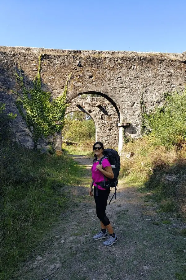 Solo female hiker on the Portuguese Camino de Sanitago.