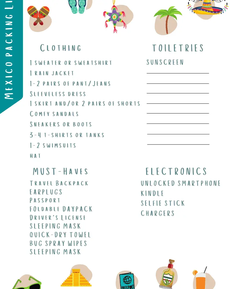 PRINTABLE MEXICO PACKING LIST (1)