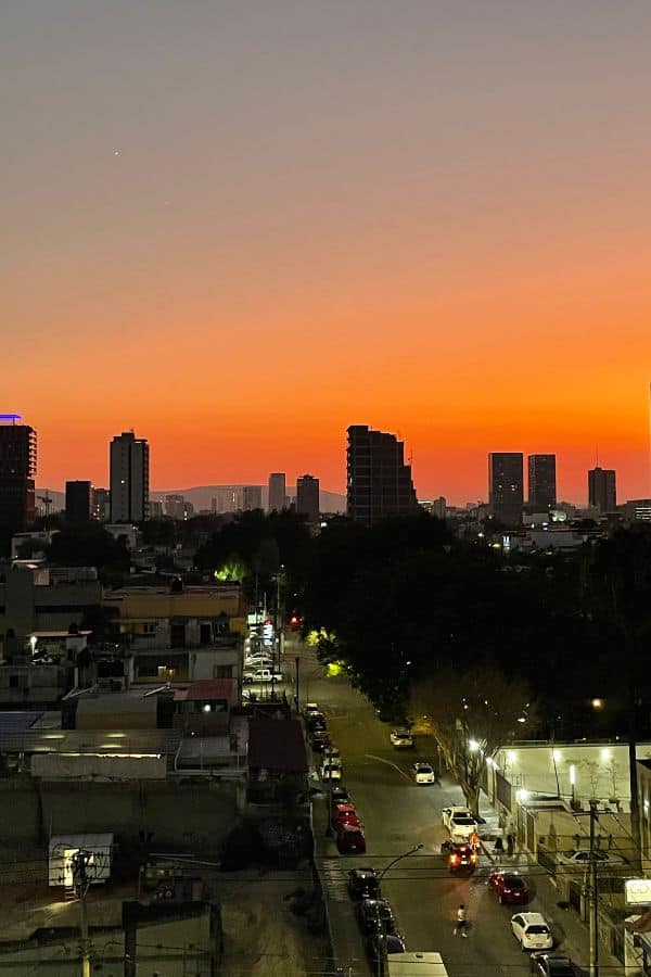 guadalajara mexico skyline at sunset